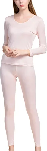 Vista 2 de Grenasasilk Ropa interior larga de seda para mujer Conjuntos de ropa interior térmica de seda para mujer, pantalones largos de seda de morera