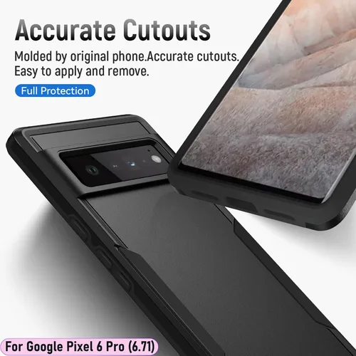 Vista 5 de Funda híbrida de doble capa para Pixel 6 Pro de 6.7 pulgadas, resistente a los golpes, resistente a los golpes, con 1 soporte magnético