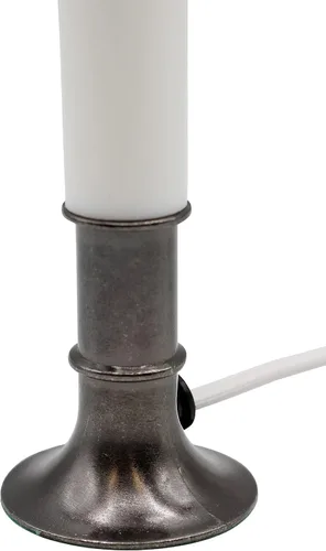 Vista 4 de Creative Hobbies Lámpara de vela eléctrica para ventana con base chapada en peltre, interruptor de encendido/apagado, bombilla lista para usar