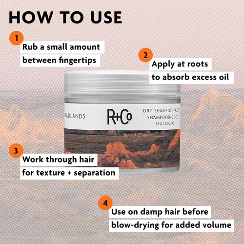 Vista 5 de R+Co Badlands Dry Shampoo Paste Part Dry Shampoo, Part Styling Paste Adds Texture, Absorbs Oil, Matte Finish