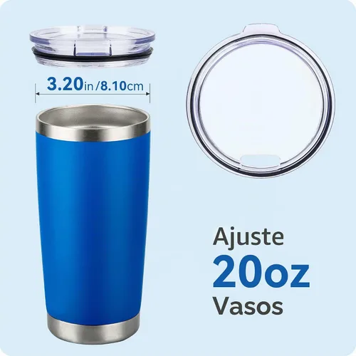 Vista 3 de Tapa de vaso de 20 onzas para Yeti Rambler, Old Style Rtic y más tazas de viaje, tapa de repuesto a prueba de salpicaduras para vasos de 3.2 1
