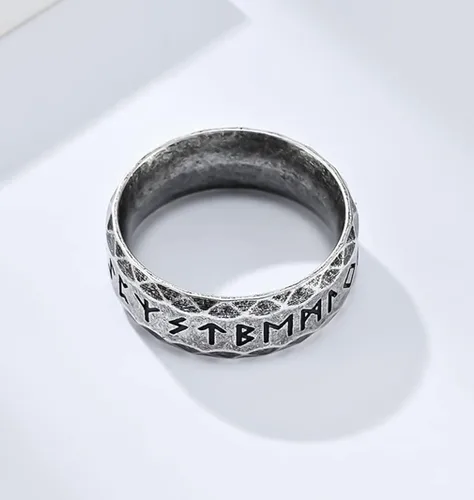Vista 4 de Tanyoyo Anillos nórdicos vikingos nórdicos para hombres, anillos de acero inoxidable para hombres y mujeres, regalo
