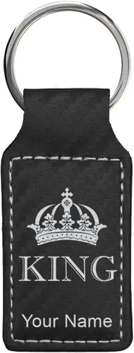 Vista 37 de Llavero rectangular, corona de rey, grabado personalizado incluido, Bambú