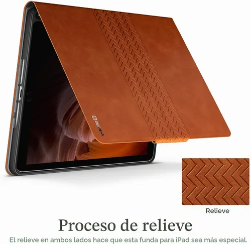 Vista 4 de auaua - Funda para iPad de 9ª, 8ª, 7ª generación de 10,2 pulgadas, color Marrón