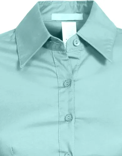 Vista 4 de J. LOVNY Blusa básica casual de manga larga enrollable con botones para niña