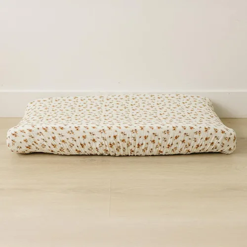 Vista 2 de Mebie Baby Funda para cambiador, flor de otoño, 100% muselina de algodón para cambiador, funda para bebé niño y niña, fundas de decoración