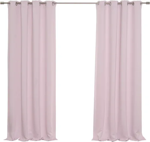 Vista 30 de Best Home Fashion Cortinas opacas con aislamiento térmico, ojales de acero inoxidable y níquel, color rosa bebé, 52 pulgadas de ancho x 63 pulgadas