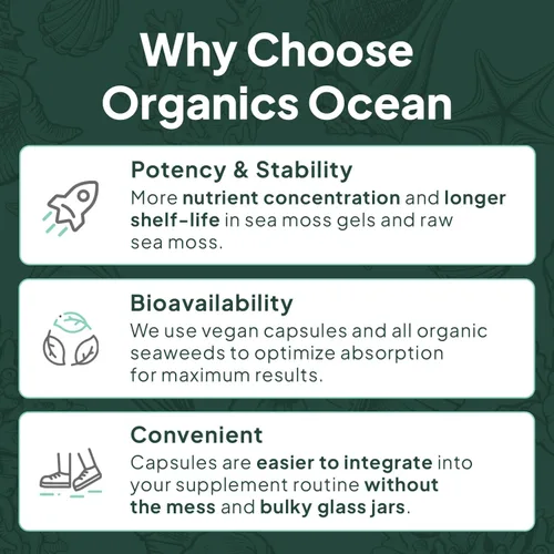 Vista 6 de Organics Ocean Paquete de bienestar muscular, hueso, corazón y sueño - Glicinato de magnesio quelatado con zinc y suplementos VIT D3 y K2