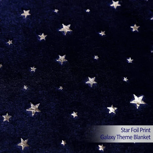 Vista 3 de Stellhome Manta de estrellas azul marino, cálida y ligera, de franela de forro polar, súper acogedora y cómoda para todas las estaciones