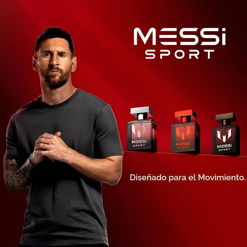 Vista 3 de Messi Sport Coffret para hombre, negro, rojo y plateado EDT Spray Set, 3 x 1.0 oz