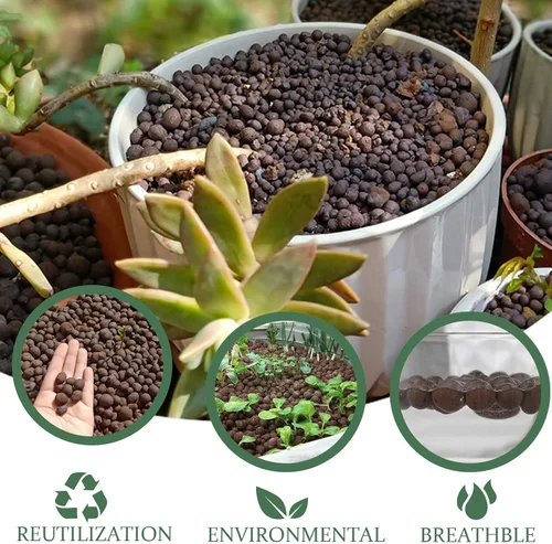 Vista 6 de Suministros hidropónicos de arcilla expandida Leca de 2 libras para plantas de jardín de interior (2 libras)