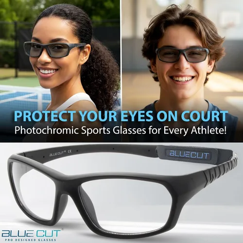 Vista 2 de BLUE CUT Sports Protection Goggles, Photochromic Lenses Safety Glasses for Basketball, Pickleball and Outdoor Sports
