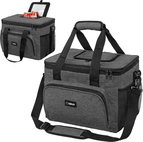 Vista 22 de OPUX Bolsa de enfriador suave, bolsa de almuerzo plegable aislada para hombres, trabajo, camping, playa, viaje, portátil, de lado suave