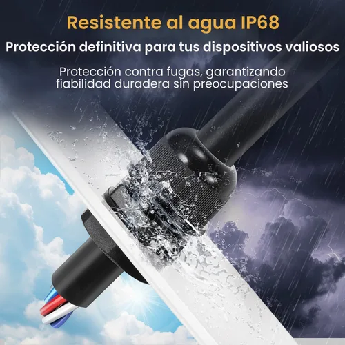 Vista 2 de QILIPSU Prensaestopas de nailon NPT de 1/2, impermeable, IP68 ajustable, para cable de 0.236-0.472 in de diámetro (1/2 NPT, 12 unidades)