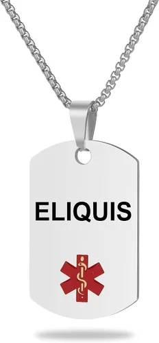 Vista 58 de Collar de alerta médica, etiqueta grabada con láser, grabado personalizado, etiqueta de identificación de acero inoxidable, colgante para hombres