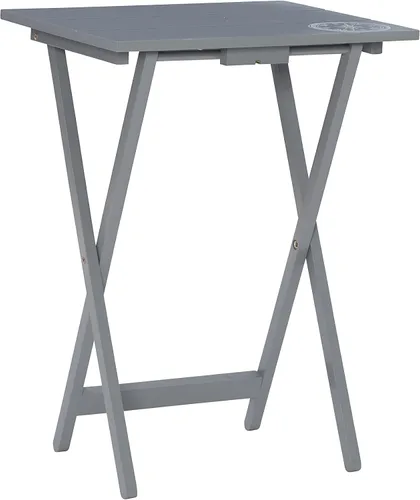Vista 12 de Linon Decoración del hogar SAMM TV, juego de mesa de bandeja gris