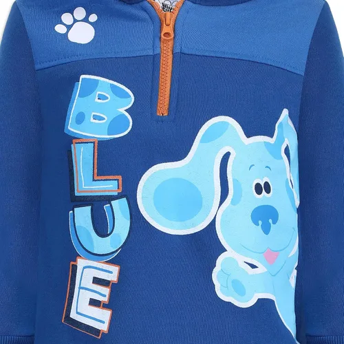 Vista 3 de Nickelodeon Blues Clues Boys Half Zip Up Pullover Hoodie for Infant and Toddler - BlueOrange