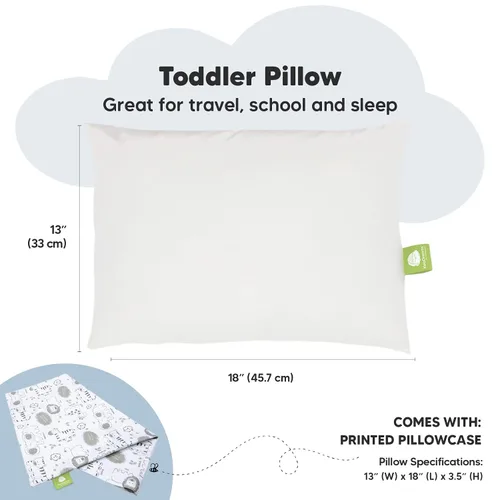 Vista 2 de KeaBabies Almohada para niños pequeños con funda de almohada, almohadas de algodón suave de 13 x 18 pulgadas para dormir, lavable a máquina