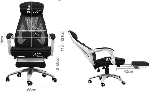 Vista 3 de Capacidad ergonómica de malla para computadora, reclinable, giratoria, ejecutiva, silla de escritorio de oficina, silla de tareas y soporte lumbar