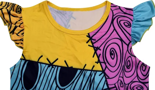 Vista 3 de AOVCLKID Disfraz de Sally para niñas vestido de disfraz de Navidad para niñas