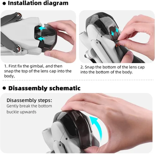 Vista 6 de Drone Gimbal Lock Estabilizador Protector Lente Tapa Cámara Protector para D-JI Mini 3 Lente Cubierta de Protección Drones Accesorio