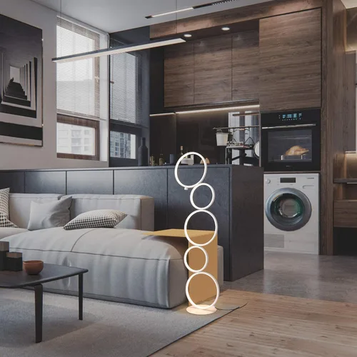 Vista 3 de SomSom Lámpara de pie LED moderna - Muy alto brillo, lámpara de interior - Luz de pie para sala de estar - Alternativa al halógeno - Regulador