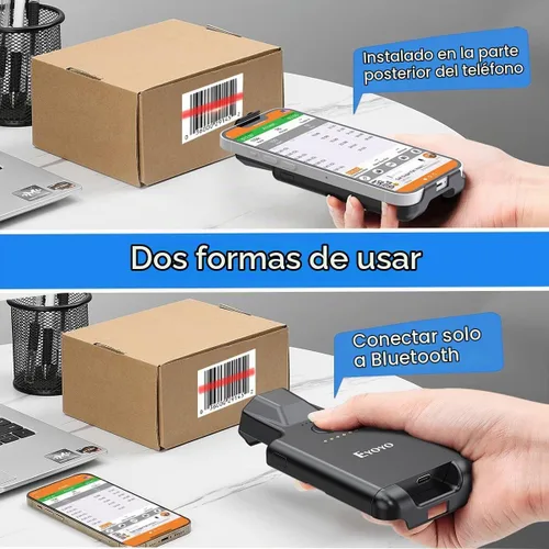 Vista 3 de Eyoyo - Escáner de código QR mejorado Bluetooth con clip trasero Android Portable Wireless 1D 2D UPC ISBN Inventory Barcode Reader, PDF417 Data