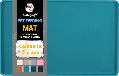 Vista 15 de MateeyLife Tapete de Silicona para Comida de Gatos y Perros para Pisos Impermeable, Tapetes Antideslizantes para Tazones de Perros para Comida