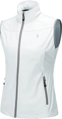 Vista 30 de Little Donkey Andy Chaleco Softshell Ligero para Mujer, Chaqueta sin Mangas Resistente al Viento para Correr, Senderismo y Viajes Negro