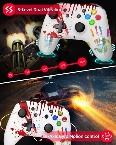 Vista 2 de REDSTORM Control Switch Pro para Nintendo SwitchSwitch LiteOLEDAndroidiOSPC, controlador de interruptor inalámbrico con 4 botones programables