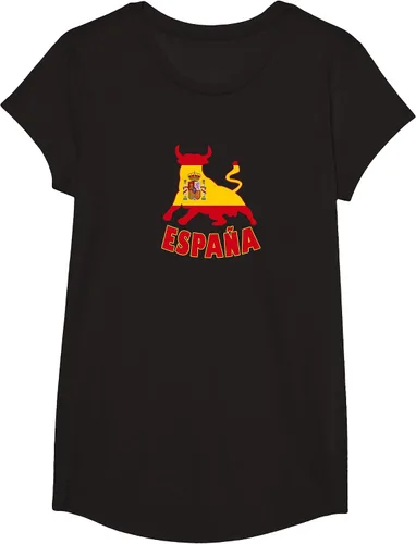 Vista 5 de Spain Espana with Bull and National Flag/Present T-Shirt Asphalt Grey