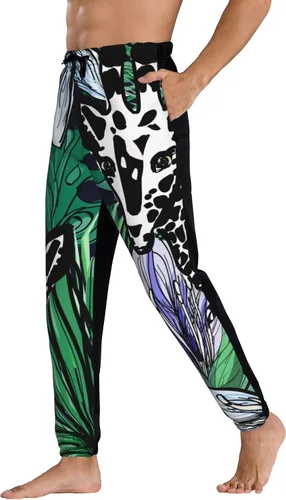 Vista 4 de Jutdopt Men Beautiful Pattern with Flowers Sweatpants Joggers Sweatpants Baggy Jogger Pants with Pocket for Men