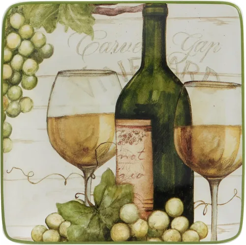 Vista 3 de Certified International Meadow Brook - Platos para canapé/almuerzo/aperitivo de 6 pulgadas, diseños surtidos, multicolor, grande, juego de 4