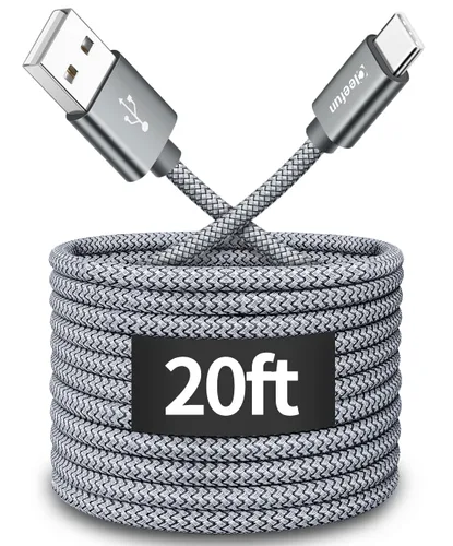 Vista 14 de CLEEFUN Cable largo USB C de 20 pies, cable de carga USB a USB-C, cable de carga tipo C de 20 pies para iPhone 16 serie 15, serie Samsung Galaxy