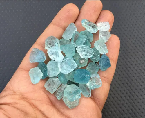 Vista 4 de ARTNGEMS 10 piedras preciosas crudas de aguamarina natural, piedras crudas de 0.47 a 0.55 pulgadas, piedras crudas azul aguamarina semipreciosas