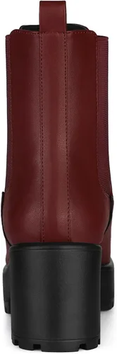 Vista 4 de Allegra K Botas de combate Chelsea con tacón grueso y plataforma para mujer, M