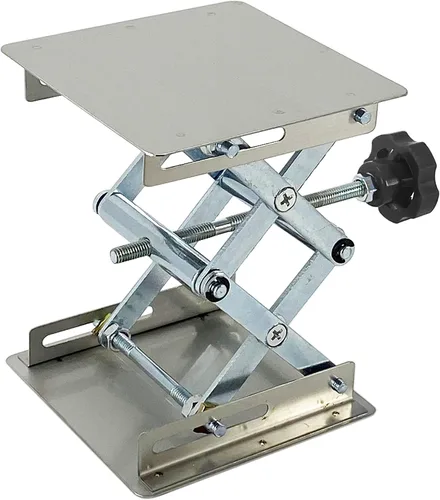 Vista 4 de (R) Lab Jack Lift Scissor Table Mini Acero Inoxidable 4 "x4" x 6 " Carga máxima 6.6 lbs/3kg