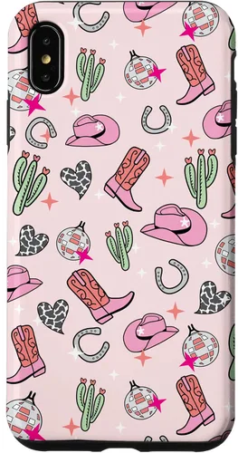 Vista 11 de Cowboy Hat & Boot & Disco Ball Pattern Pink Cowgirl Case for iPhone 17