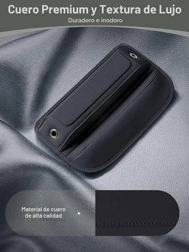 Vista 4 de Owntow Organizador de Espacio para Asiento de Coche Universal de Piel Premium, Organizador de Consola Central con Ranuras para Tarjetas para Coche