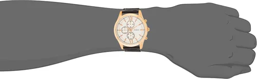 Vista 4 de Reloj GUESS White Leather Man Hudson W0876G2 Cronógrafo, Negro -, Reloj analógico
