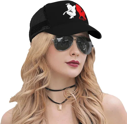Vista 6 de Devil Gemini Angel Demon Men's and Women's Mesh Hat Baseball Hat Sandwich Hat All Seasons Baseball Cap