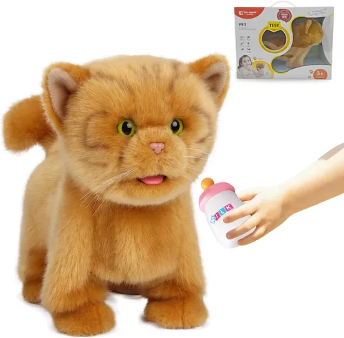 Vista 11 de CU-MATE Juguetes eléctricos de peluche de 12 pulgadas, juguete electrónico de peluche para gato, robot interactivo, juguete interactivo