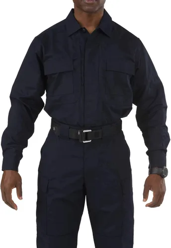 Vista 6 de 5.11 Tactical Taclite 72054 - Camisa de manga larga para hombre, de poliéster y algodón Ripstop TDU Negro