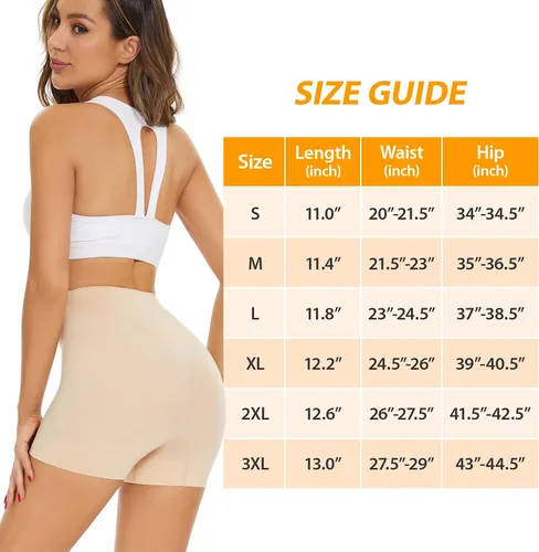 Vista 5 de BESTENA Pantalones cortos sin costuras suaves para debajo del vestido, adelgazantes, pantalones cortos moldeadores
