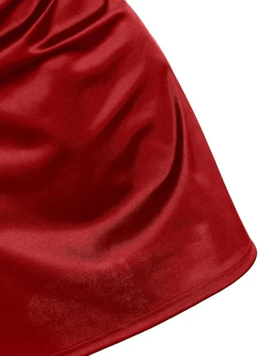 Vista 5 de ZAFUL Vestido corto de satén sin mangas con tirantes delgados para mujer, sexy, cuello redondo, sedoso, vestido de fiesta de cóctel