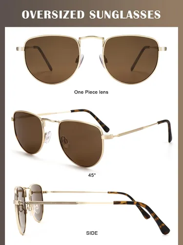 Vista 4 de Sahouna Polarized Small Sunglasses for Women Men - Trendy Semicircle Sun Glasses