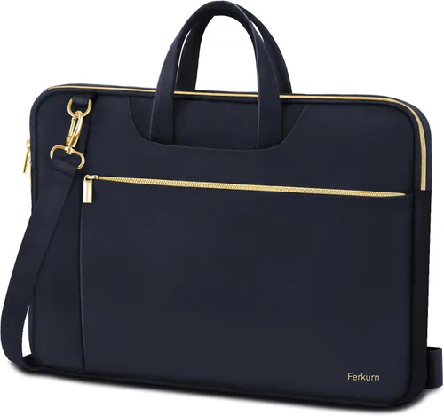 Vista 10 de Ferkurn Laptop Case Bag for Women Men Briefcase Messenger Bag, 15.6 16 Inch Negro