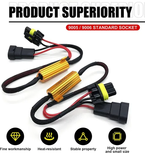 Vista 4 de 2 unidades 9005/9006 de bombillas LED para automóvil, carcasa de aleación de ultra alta frecuencia de alta potencia, resistencia de luz antiniebla