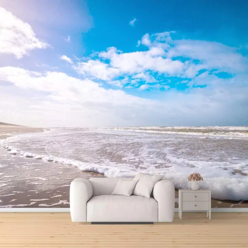 Vista 16 de SIGNFORD Mural de pared romántica playa extraíble, adhesivo de pared para dormitorio, sala de estar, 66 x 96 pulgadas