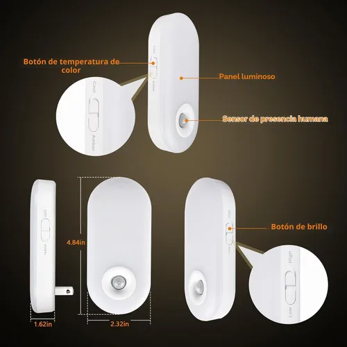 Vista 7 de Dawnrise Luces nocturnas brillantes que se enchufan en la pared, sensor